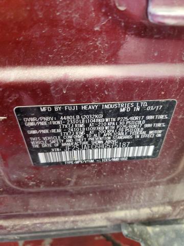 JF2SJAEC6HG575187 - 2017 SUBARU FORESTER 2.5I PREMIUM ბურგუნდია ფოტო 13