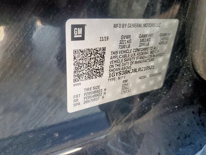 1GYS3BKJ8LR210521 - 2020 CADILLAC ESCALADE LUXURY Սև լուսանկար 13