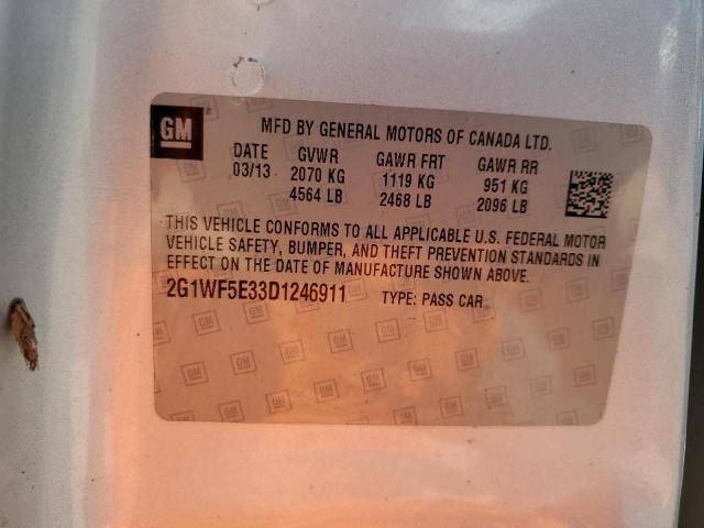 2G1WF5E33D1246911 - 2013 CHEVROLET IMPALA LS SILVER photo 12