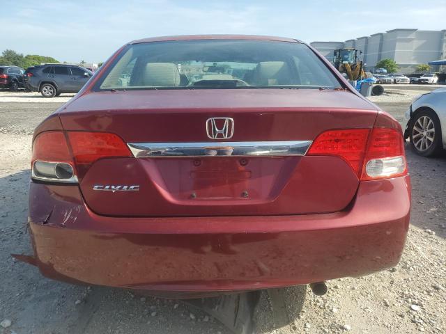 2HGFA16849H335993 - 2009 HONDA CIVIC EX BURGUNDY photo 6