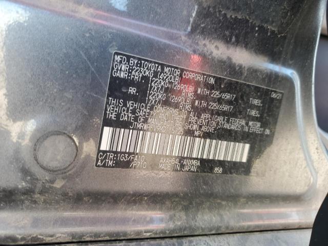 JTMRWRFV9MD115725 - 2021 TOYOTA RAV4 XLE GRAY photo 12