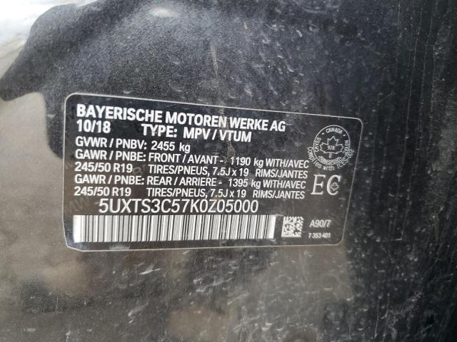 5UXTS3C57K0Z05000 - 2019 BMW X3 XDRIVEM40I 灰色 照片 12