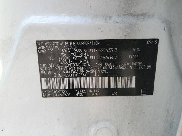 JTMZFREV8FD077344 - 2015 TOYOTA RAV4 LE 白色 照片 13