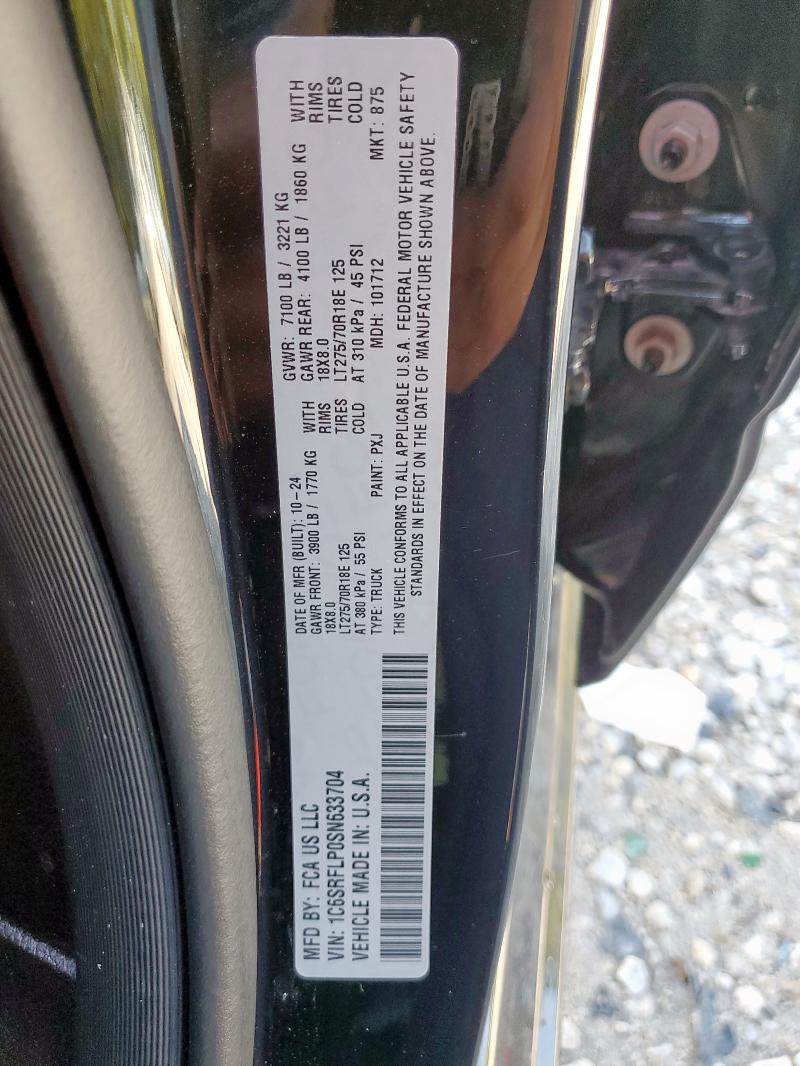 1C6SRFLP0SN633704 - 2025 RAM 1500 REBEL BLACK photo 12