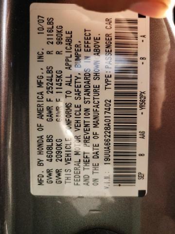 19UUA66228A017402 - 2008 ACURA TL GRAY photo 13