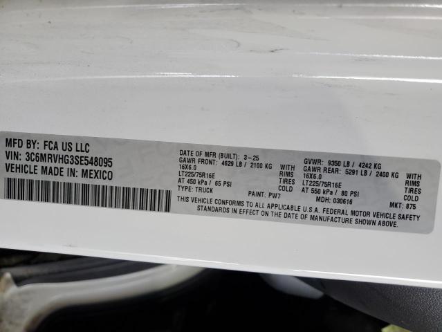 3C6MRVHG3SE548095 - 2025 RAM PROMASTER 3500 HIGH თეთრი ფოტო 13