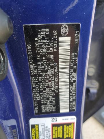 4T1B11HK8JU506697 - 2018 TOYOTA CAMRY L BLUE photo 12