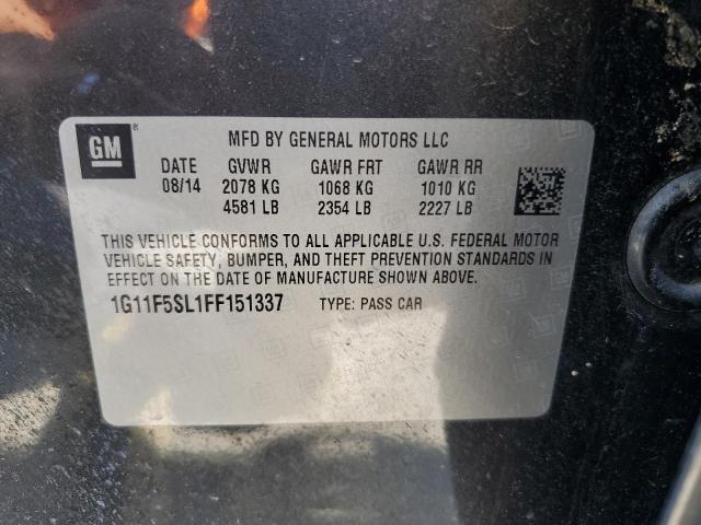 1G11F5SL1FF151337 - 2015 CHEVROLET MALIBU LTZ შავი ფოტო 12