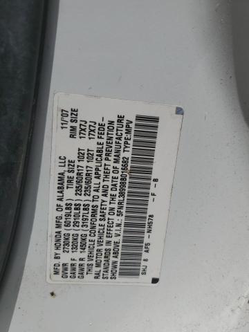 5FNRL38998B016682 - 2008 HONDA ODYSSEY TOURING WHITE photo 13