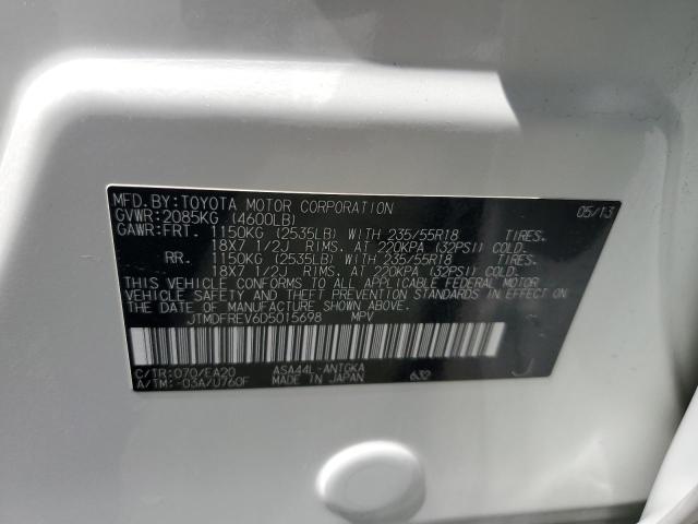 JTMDFREV6D5015698 - 2013 TOYOTA RAV4 LIMITED 白色 照片 12
