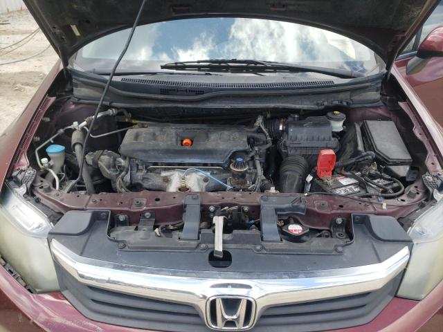 2HGFB2F58CH579405 - 2012 HONDA CIVIC LX BURGUNDY photo 11