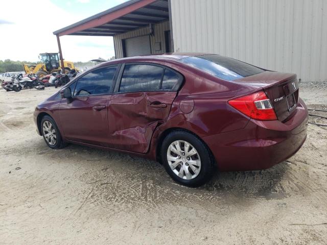 2HGFB2F58CH579405 - 2012 HONDA CIVIC LX BURGUNDY photo 2