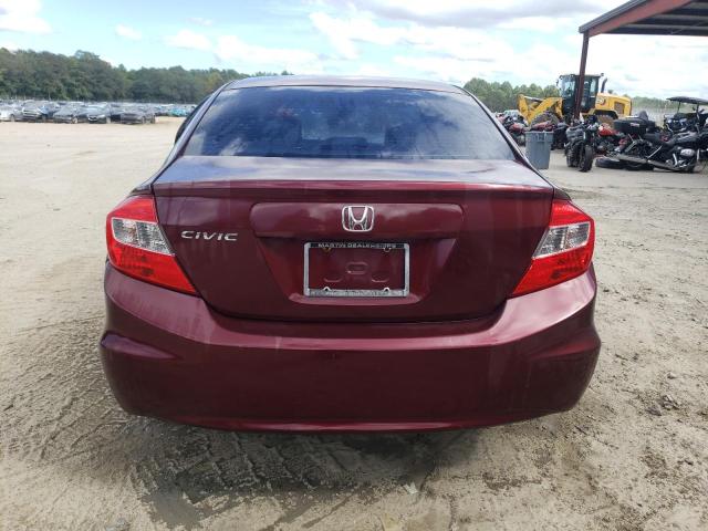 2HGFB2F58CH579405 - 2012 HONDA CIVIC LX BURGUNDY photo 6