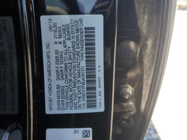 1HGCV1F95JA191311 - 2018 HONDA ACCORD TOURING BLACK photo 13