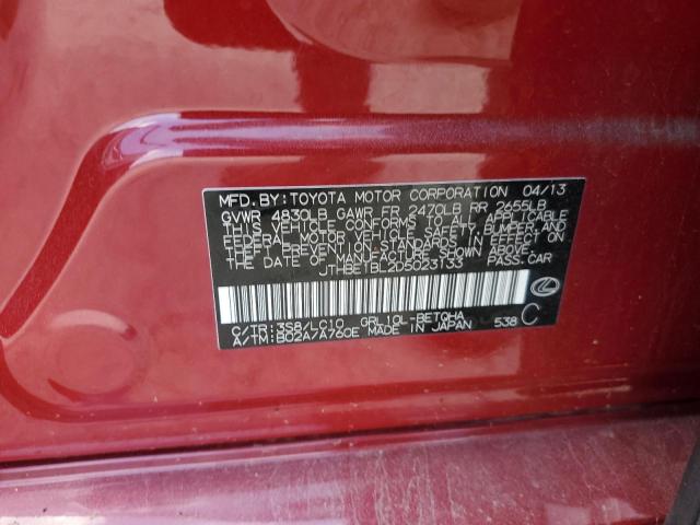 JTHBE1BL2D5023133 - 2013 LEXUS GS 350 მუქწითელი ფოტო 12