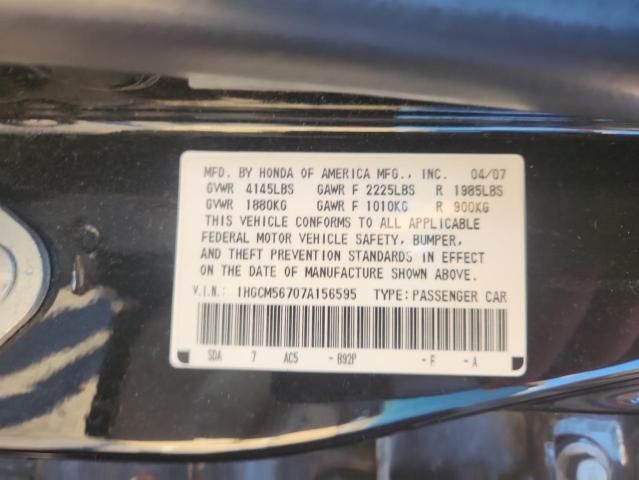 1HGCM56707A156595 - 2007 HONDA ACCORD EX Qara foto 12