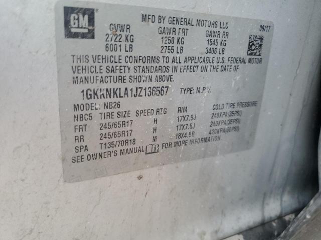 1GKKNKLA1JZ136567 - 2018 GMC ACADIA SLE 银色 照片 13
