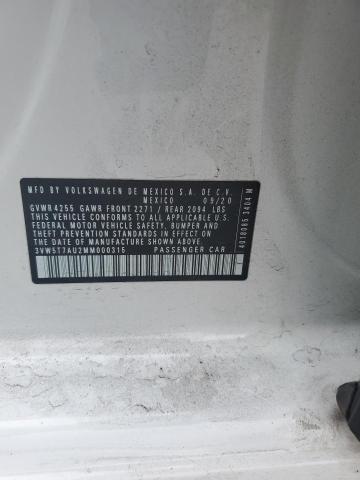 3VW5T7AU2MM000315 - 2021 VOLKSWAGEN GTI S თეთრი ფოტო 12
