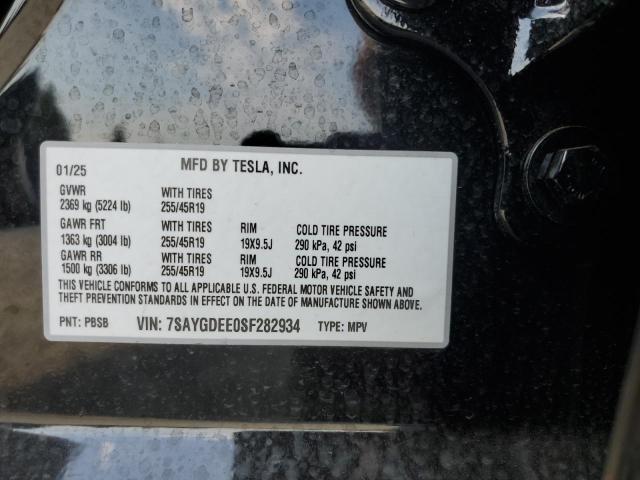 7SAYGDEE0SF282934 - 2025 TESLA MODEL Y Qara foto 13