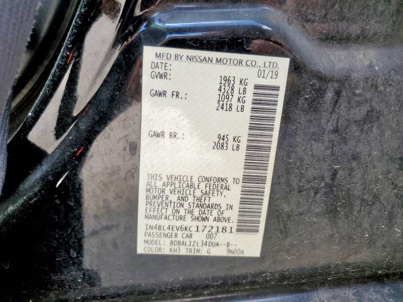 1N4BL4EV6KC172181 - 2019 NISSAN ALTIMA SL Qara foto 13