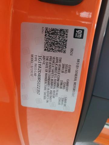 1G1YA2D40R5122357 - 2024 CHEVROLET CORVETTE STINGRAY 1LT ORANGE photo 13