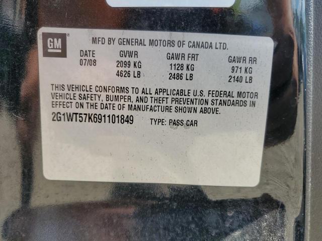 2G1WT57K691101849 - 2009 CHEVROLET IMPALA 1LT შავი ფოტო 12