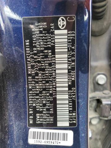 5YFP4MCE9MP097891 - 2021 TOYOTA COROLLA SE Blau Foto 13