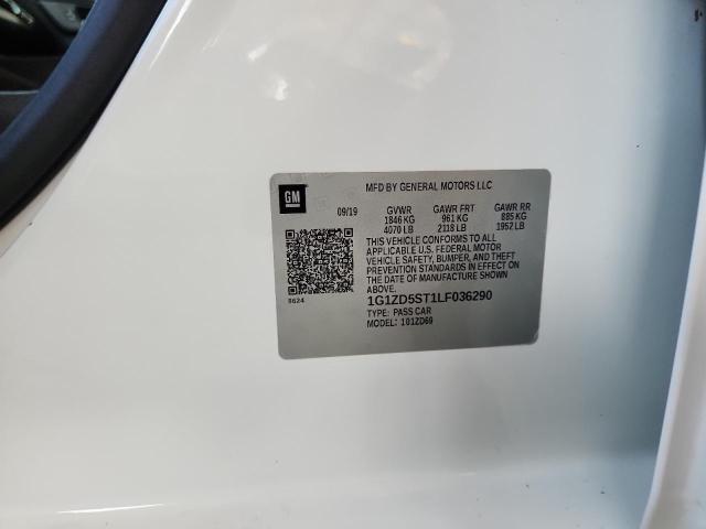 1G1ZD5ST1LF036290 - 2020 CHEVROLET MALIBU LT WHITE photo 12