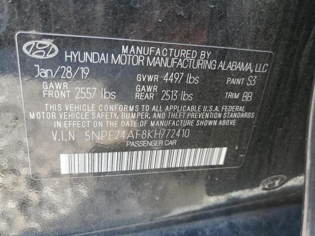 5NPE24AF8KH772410 - 2019 HYUNDAI SONATA SE BLACK photo 13