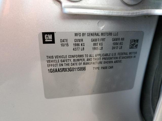 1G6AA5RX3G0115896 - 2016 CADILLAC ATS ვერცხლისფერი ფოტო 12