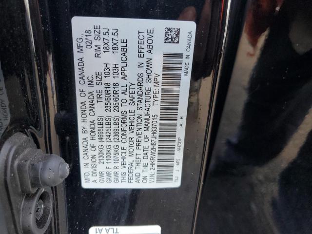 2HKRW2H87JH637015 - 2018 HONDA CR-V EXL BLACK photo 14