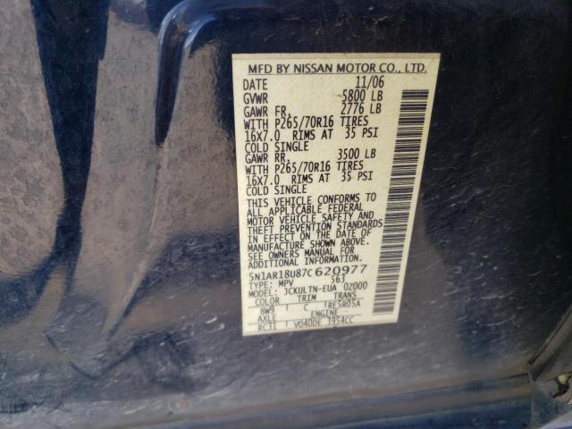 5N1AR18U87C620977 - 2007 NISSAN PATHFINDER LE ლურჯი ფოტო 13