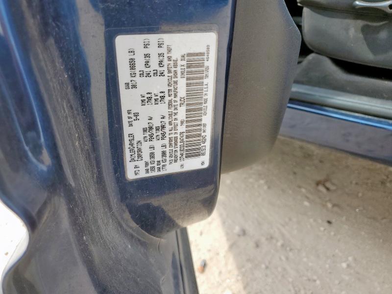 1D7HA18D33J647476 - 2003 DODGE RAM 1500 ST BLUE photo 12