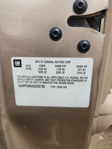 1G4HP54K05U229152 - 2005 BUICK LESABRE CUSTOM GOLD photo 12