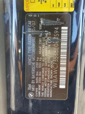 WBAWC73538E064594 - 2008 BMW 335 XI BLUE photo 12