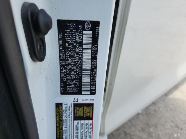 4T1BF1FKXHU449420 - 2017 TOYOTA CAMRY LE 白色 照片 12
