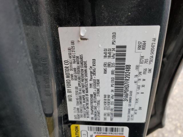 3FA6P0HD7FR202488 - 2015 FORD FUSION SE ნაცრისფერი ფოტო 12