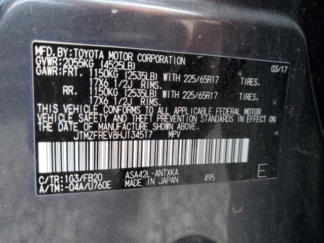 JTMZFREV8HJ134517 - 2017 TOYOTA RAV4 LE Сұр фото 13