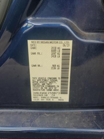 1N4BL4CW5KC259873 - 2019 NISSAN ALTIMA SR ლურჯი ფოტო 12