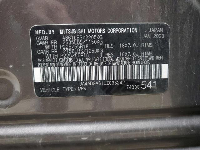 JA4AD2A31LZ033242 - 2020 MITSUBISHI OUTLANDER ES Boz foto 13
