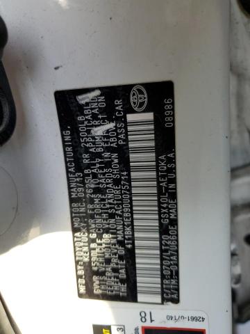 4T1BK1EB9DU075714 - 2013 TOYOTA AVALON BASE 白色 照片 12