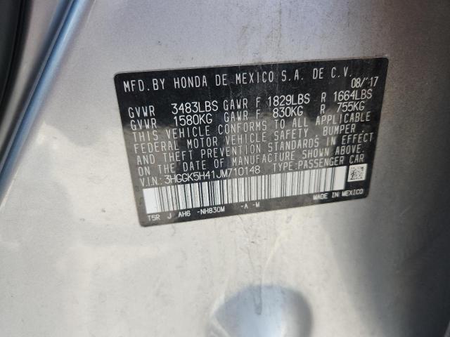 3HGGK5H41JM710148 - 2018 HONDA FIT LX Күміс фото 12