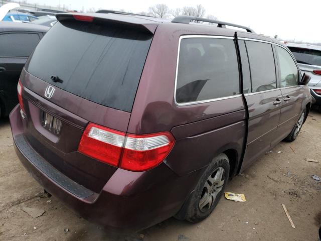 5FNRL38667B411035 - 2007 HONDA ODYSSEY EXL BURGUNDY photo 3