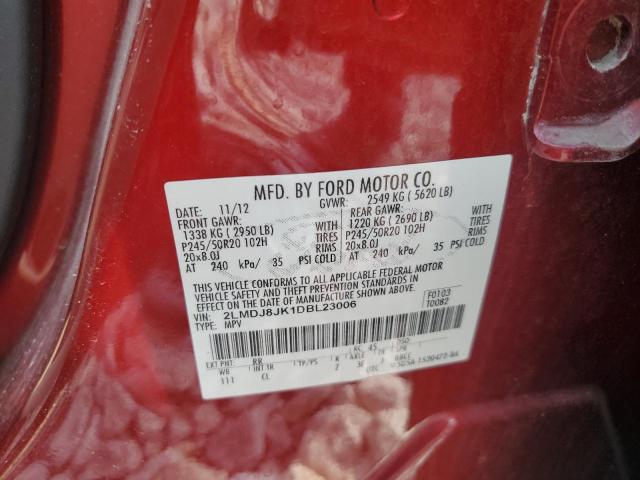 2LMDJ8JK1DBL23006 - 2013 LINCOLN MKX BURGUNDY photo 13