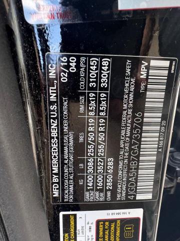 4JGDA5HB7GA735706 - 2016 MERCEDES-BENZ GLE 350 4MATIC BLACK photo 14