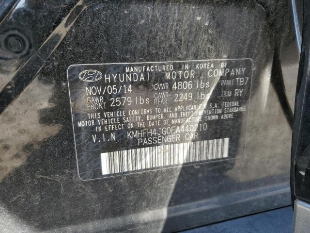 KMHFH4JG0FA440210 - 2015 HYUNDAI AZERA LIMITED BLACK photo 13