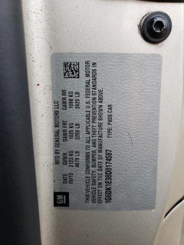 1G6DK1E38D0174587 - 2013 CADILLAC CTS PERFORMANCE COLLECTION Beige Foto 12