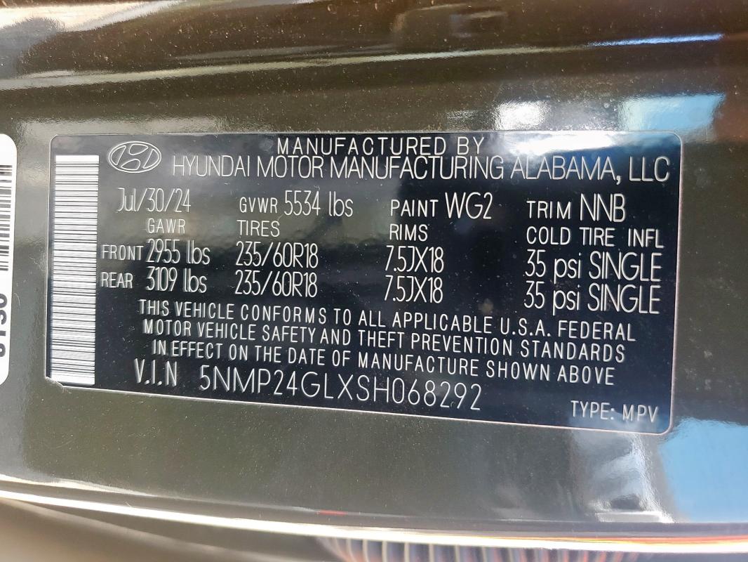 5NMP24GLXSH068292 - 2025 HYUNDAI SANTA FE SEL GREEN photo 13