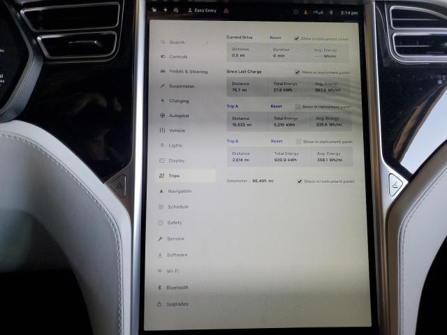 5YJSA1E29HF189749 - 2017 TESLA MODEL S SILVER photo 9