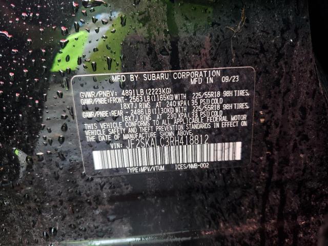 JF2SKALC3RH418812 - 2024 SUBARU FORESTER LIMITED BLACK photo 14